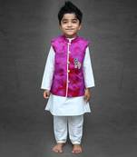 Tie and Dyed 3 piece Purple Kurta set