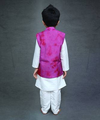 Tie and Dyed 3 piece Purple Kurta set 2