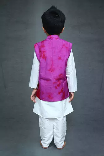 Tie and Dyed 3 piece Purple Kurta set