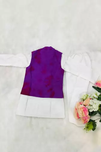 Tie and Dyed 3 piece Purple Kurta set