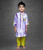 Tie and Dyed Purple Kurta with Chudidar