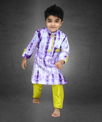 Tie and Dyed Purple Kurta with Chudidar 2