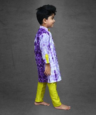 Tie and Dyed Purple Kurta with Chudidar 3