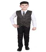 Navy Blue 3 Piece Baba Suit Set Cotton For boys // Western Wear