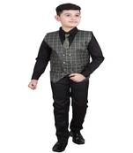 Dark Green 3 Piece Baba Suit Set Cotton For boys // Western Wear
