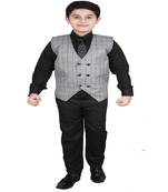 Grey 3 Piece Baba Suit Set Cotton For boys // Western Wear