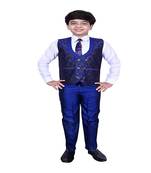 Blue 3 Piece Baba Suit Set Cotton For boys // Western Wear