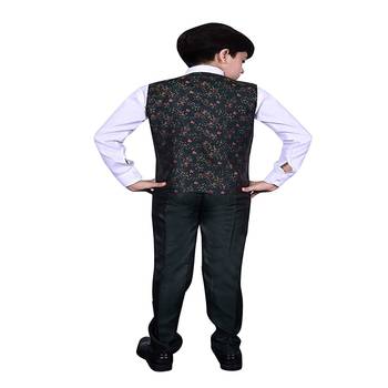 Dark Green 3 Piece Baba Suit Set Cotton For boys // Western Wear 2