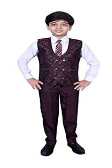Maroon 3 Piece Baba Suit Set Cotton For boys // Western Wear