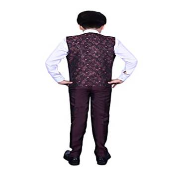Maroon 3 Piece Baba Suit Set Cotton For boys // Western Wear 2