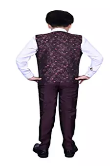 Maroon 3 Piece Baba Suit Set Cotton For boys // Western Wear