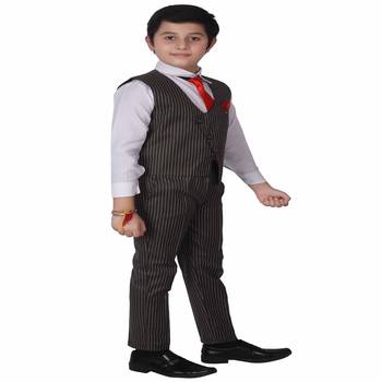 Black 3 Piece Baba Suit Set Cotton For boys // Western Wear 1