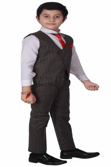 Black 3 Piece Baba Suit Set Cotton For boys // Western Wear