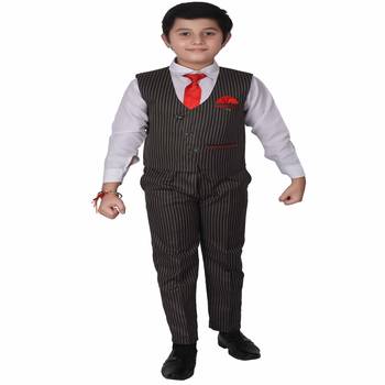 Black 3 Piece Baba Suit Set Cotton For boys // Western Wear 3