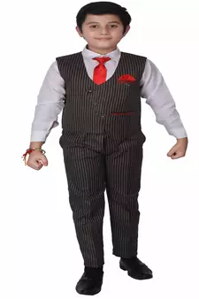Black 3 Piece Baba Suit Set Cotton For boys // Western Wear