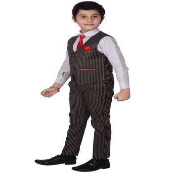 Black 3 Piece Baba Suit Set Cotton For boys // Western Wear 4