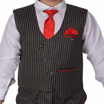 Black 3 Piece Baba Suit Set Cotton For boys // Western Wear 5