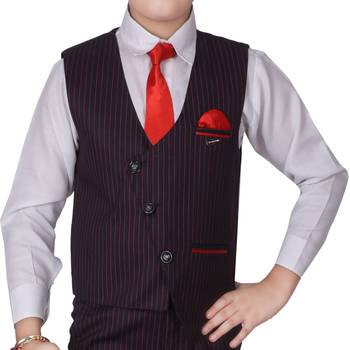 Maroon 3 Piece Baba Suit Set Cotton For boys // Western Wear 5