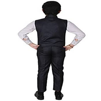 Black 3 Piece Baba Suit Set Cotton For boys // Western Wear 2