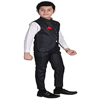 Black 3 Piece Baba Suit Set Cotton For boys // Western Wear 3