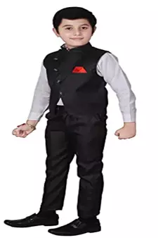 Blue 3 Piece Baba Suit Set Cotton For boys // Western Wear