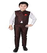 Maroon 3 Piece Baba Suit Set Cotton For boys // Western Wear