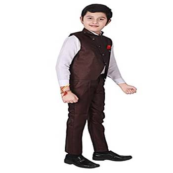 Maroon 3 Piece Baba Suit Set Cotton For boys // Western Wear 3