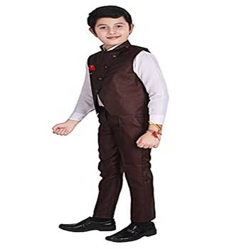 Maroon 3 Piece Baba Suit Set Cotton For boys // Western Wear 4