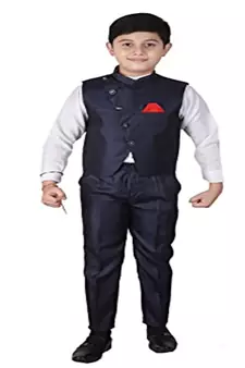 Wine 3 Piece Baba Suit Set Cotton For boys // Western Wear