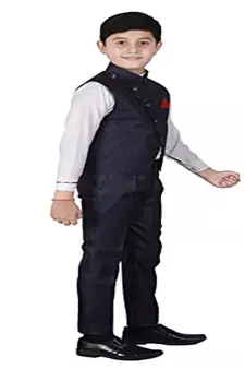 Wine 3 Piece Baba Suit Set Cotton For boys // Western Wear