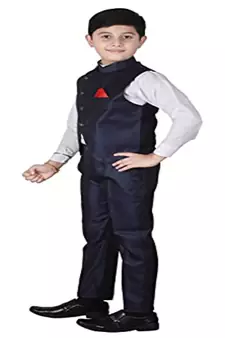 Wine 3 Piece Baba Suit Set Cotton For boys // Western Wear