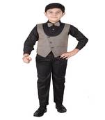 Beige 3 Piece Baba Suit Set Cotton For boys // Western Wear