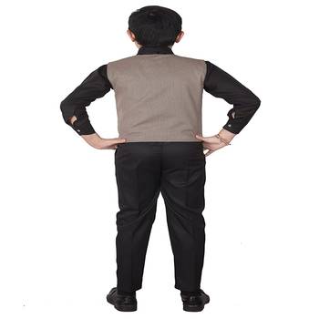Beige 3 Piece Baba Suit Set Cotton For boys // Western Wear 2