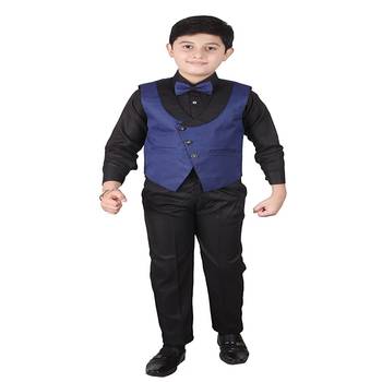 Blue 3 Piece Baba Suit Set Cotton For boys // Western Wear 1