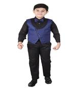 Blue 3 Piece Baba Suit Set Cotton For boys // Western Wear