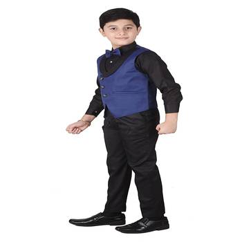 Blue 3 Piece Baba Suit Set Cotton For boys // Western Wear 4