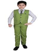 Green 3 Piece Baba Suit Set Cotton For boys // Western Wear