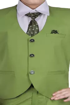Green 3 Piece Baba Suit Set Cotton For boys // Western Wear