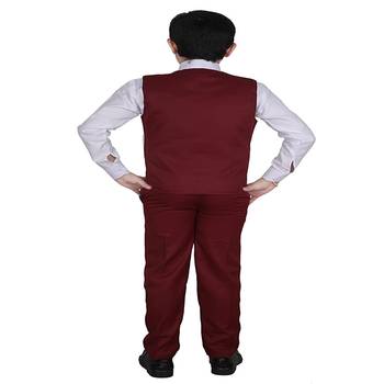 Maroon 3 Piece Baba Suit Set Cotton For boys // Western Wear 2