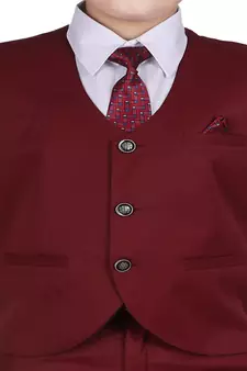 Maroon 3 Piece Baba Suit Set Cotton For boys // Western Wear