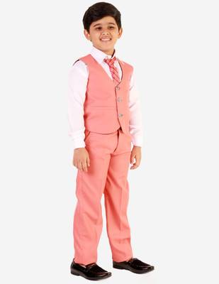 Pink 3 Piece Baba Suit Set Cotton For boys // Western Wear 1