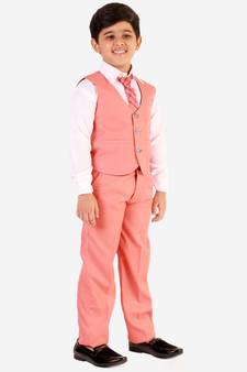 Pink 3 Piece Baba Suit Set Cotton For boys // Western Wear