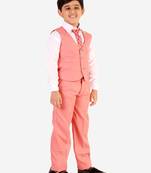 Pink 3 Piece Baba Suit Set Cotton For boys // Western Wear