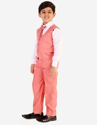Pink 3 Piece Baba Suit Set Cotton For boys // Western Wear 2