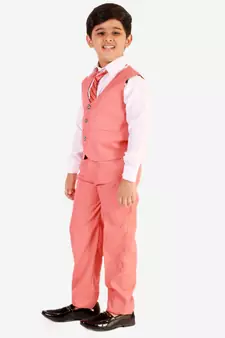 Pink 3 Piece Baba Suit Set Cotton For boys // Western Wear