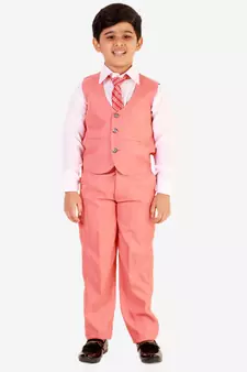 Pink 3 Piece Baba Suit Set Cotton For boys // Western Wear