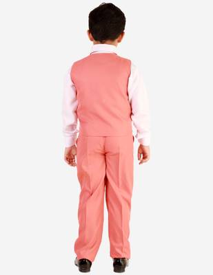 Pink 3 Piece Baba Suit Set Cotton For boys // Western Wear 4