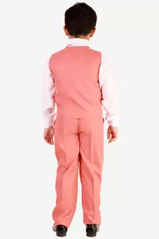 Pink 3 Piece Baba Suit Set Cotton For boys // Western Wear