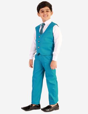 Turquoise 3 Piece Baba Suit Set Cotton For boys // Western Wear 1