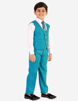 Turquoise 3 Piece Baba Suit Set Cotton For boys // Western Wear 2